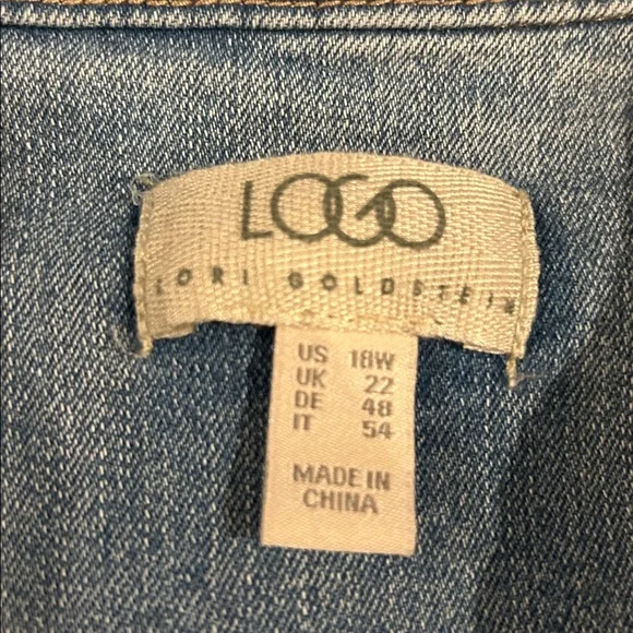 Logo by Lori Goldstein Denim Jacket 18w - Picture 2 of 3